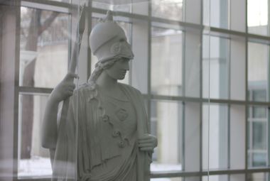 Minerva statue in campus center