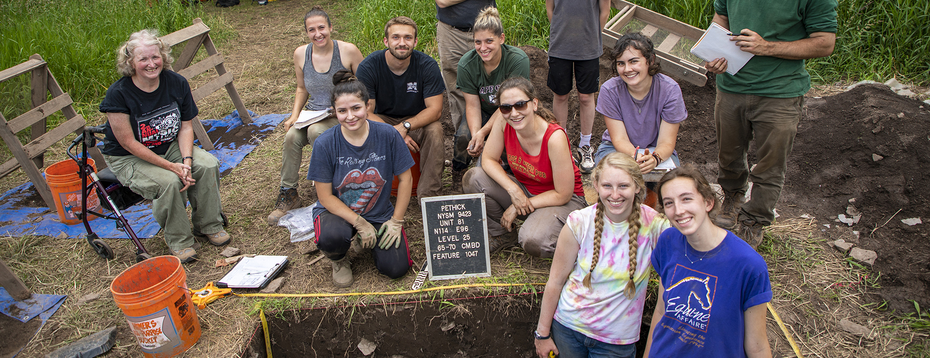 Excavations at the Pethick site, a cooperative endeavor between the Department of Anthropology and the New York State Museum. Photo by: Brian Busher