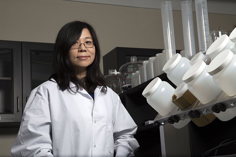 ECE Chair and Professor Yanna Liang in her lab