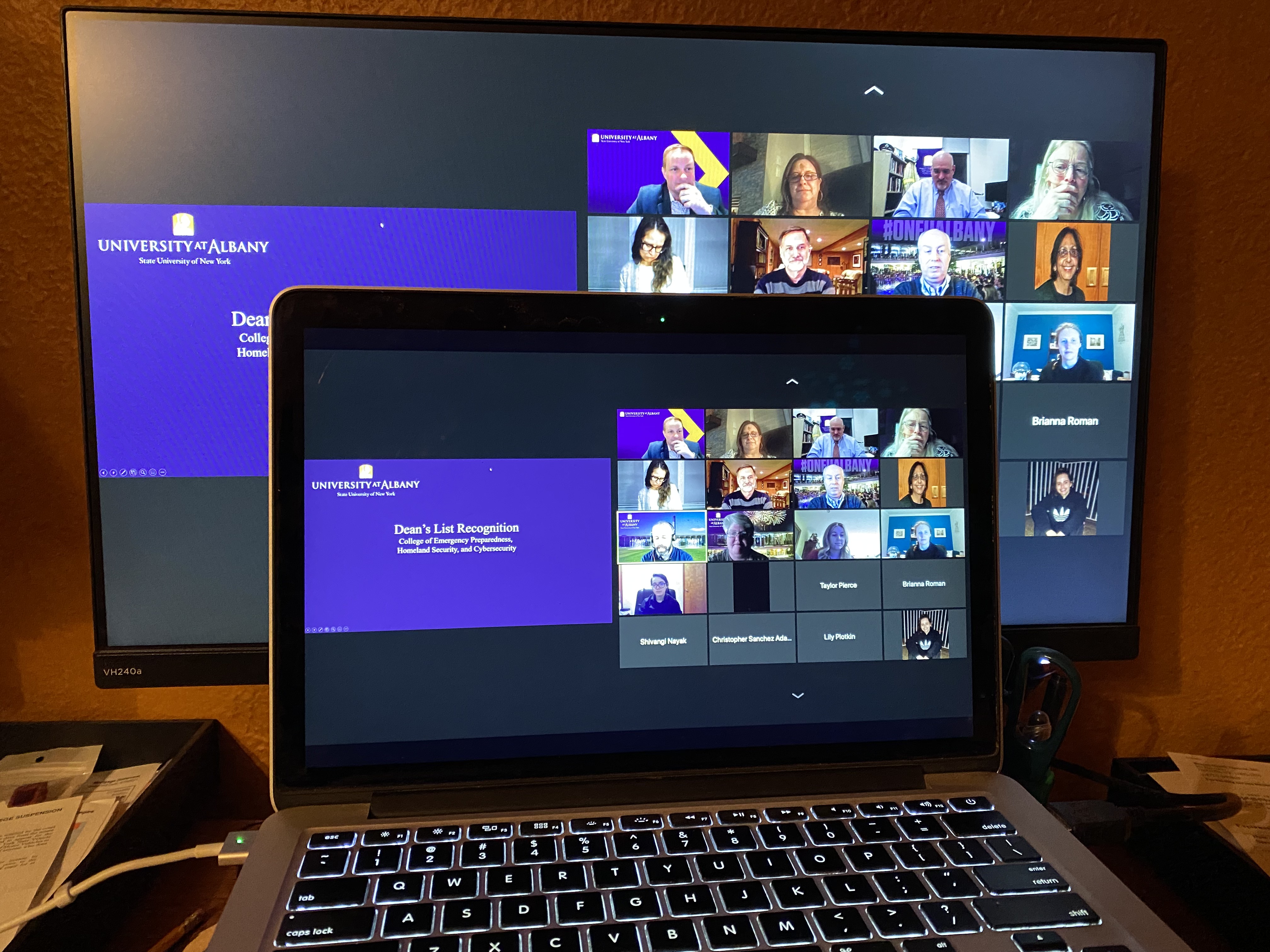 CEHC honoring Fall 2021 Deans List honorees during a virtual even hosted on Zoom