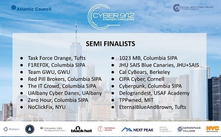 Screenshot of Cyber 9/12 semifinalists.
