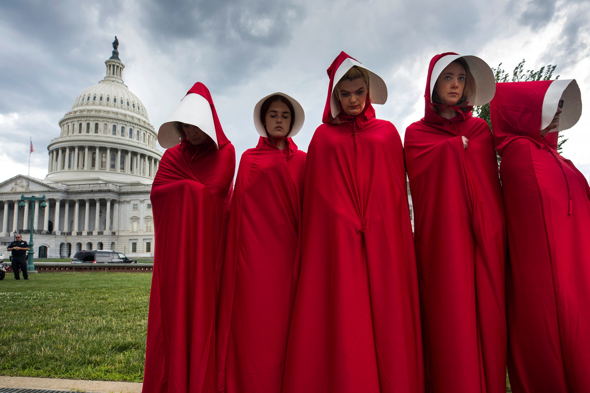 UAlbany WGSS students dressed as handmaids in Washington DC
