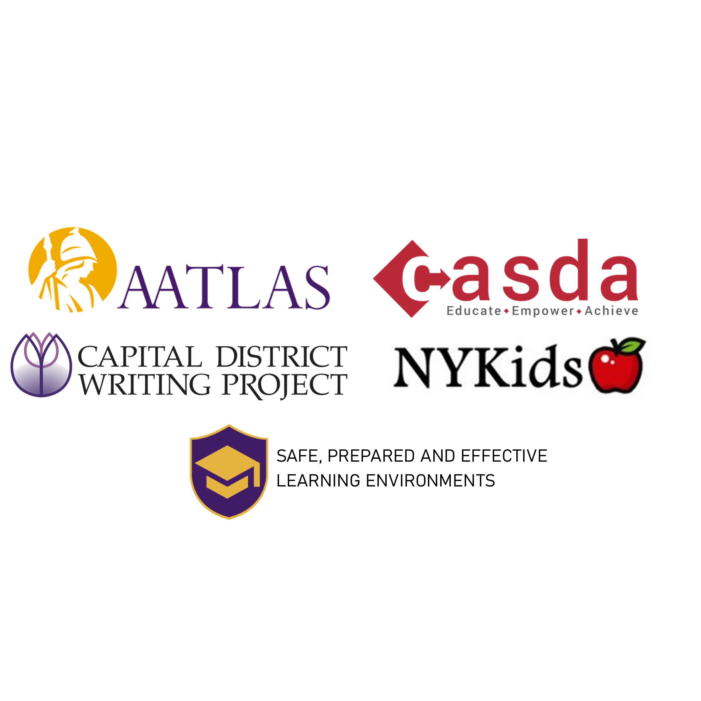 AATLAS, CASDA, CDWP, NYKids, SPELE logos