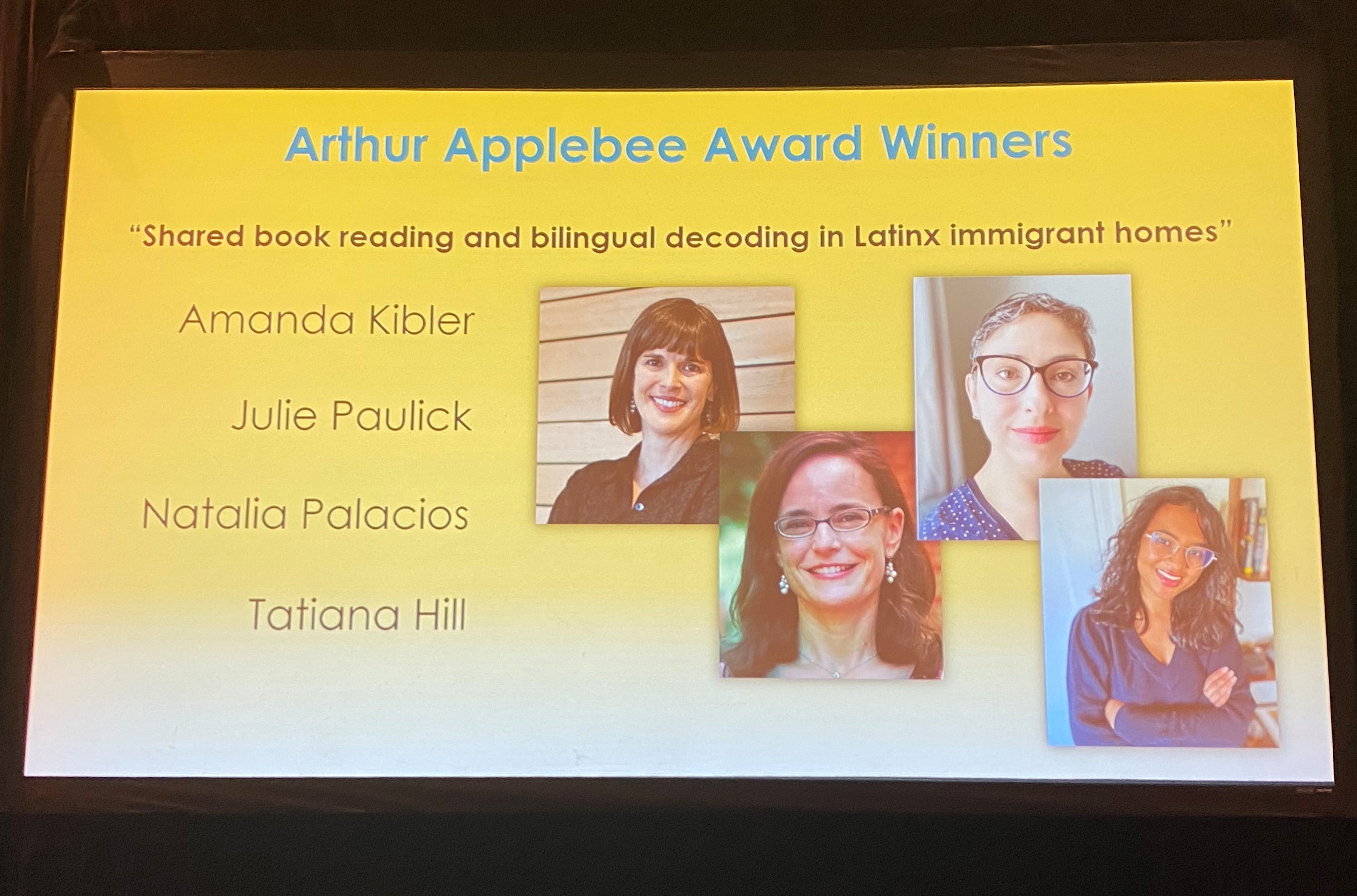 2021 Applebee Award recipients Amanda Kibler, Judy Paulick, Natalia Palacios, Tatiana Hill