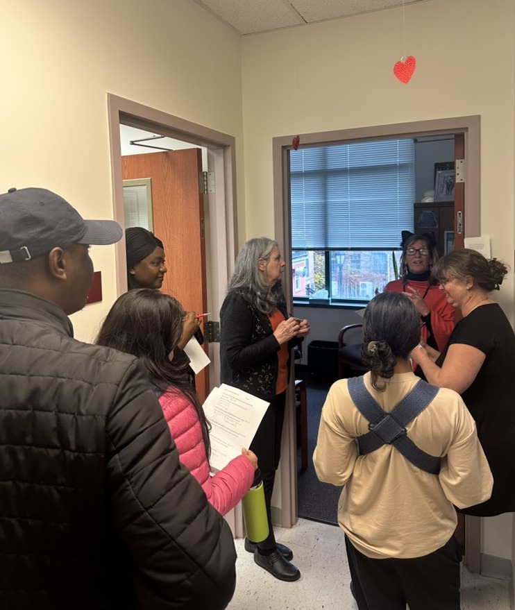 Greene County Deputy Director of Public Health Kerry Miller speaks with UAlbany students.