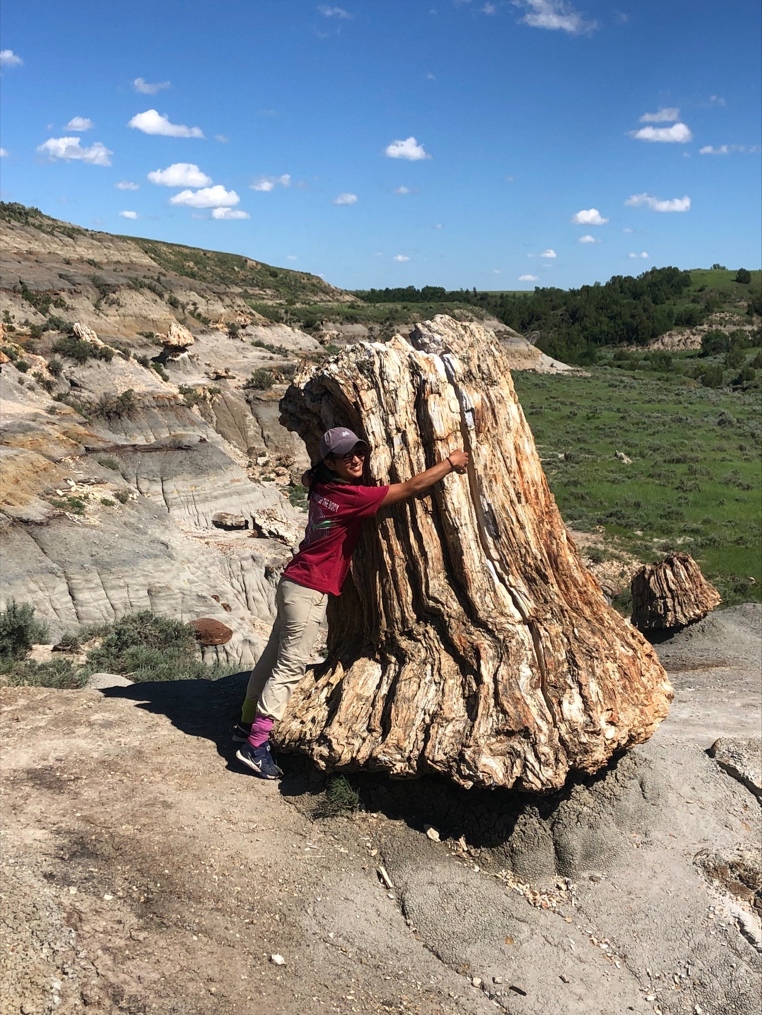 Elena Neimeyer enjoys the scenery at the Central Grasslands Research Center at North Dakota State.