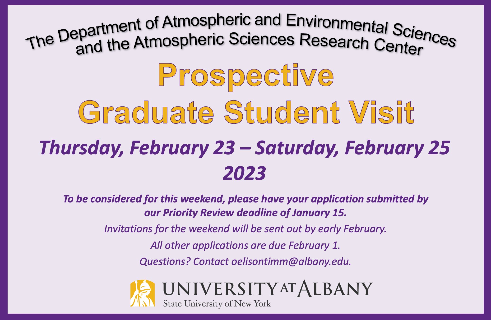ASRC Prospective Graduate Student Visiting Weekend