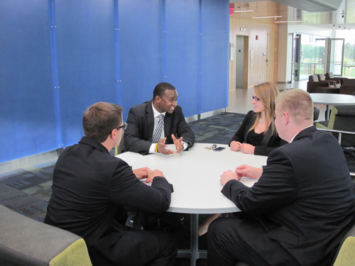 Students sitting at a table