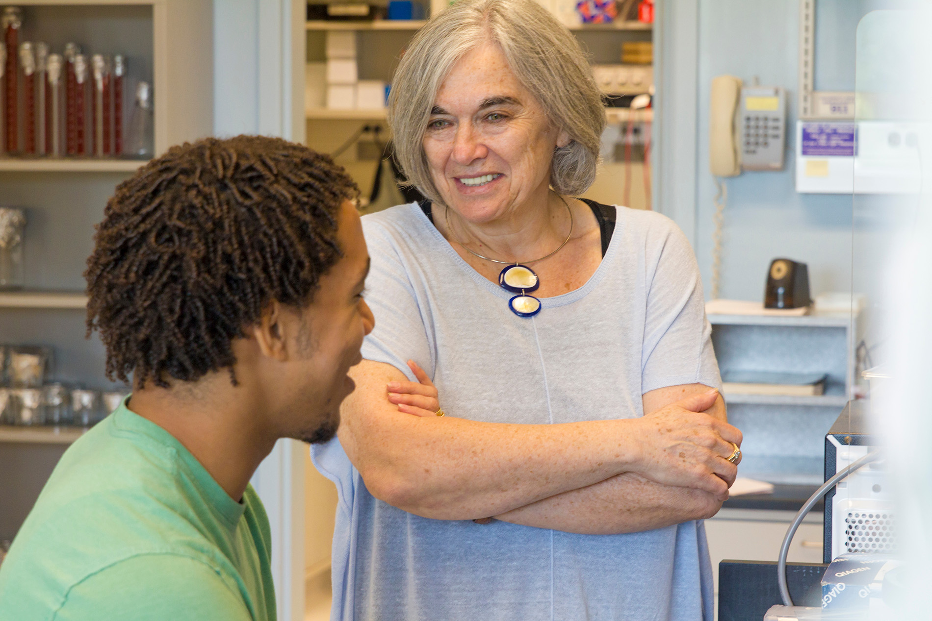 Marlene Belfort and student David Bunn - RNA Institute