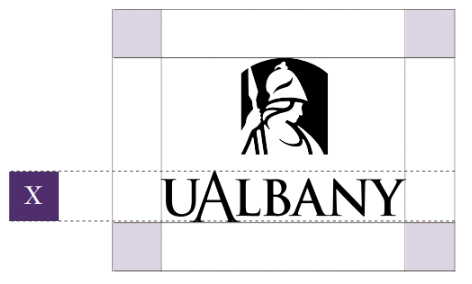 Example of safe usage guidelines for the UAlbany logo