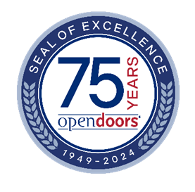 Institute of International Education's (IIE) #OpenDoors75 Seal of Excellence logo.