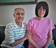 RNA Institute Scientist Hormoz Mazdiyasni sits with wife Hida