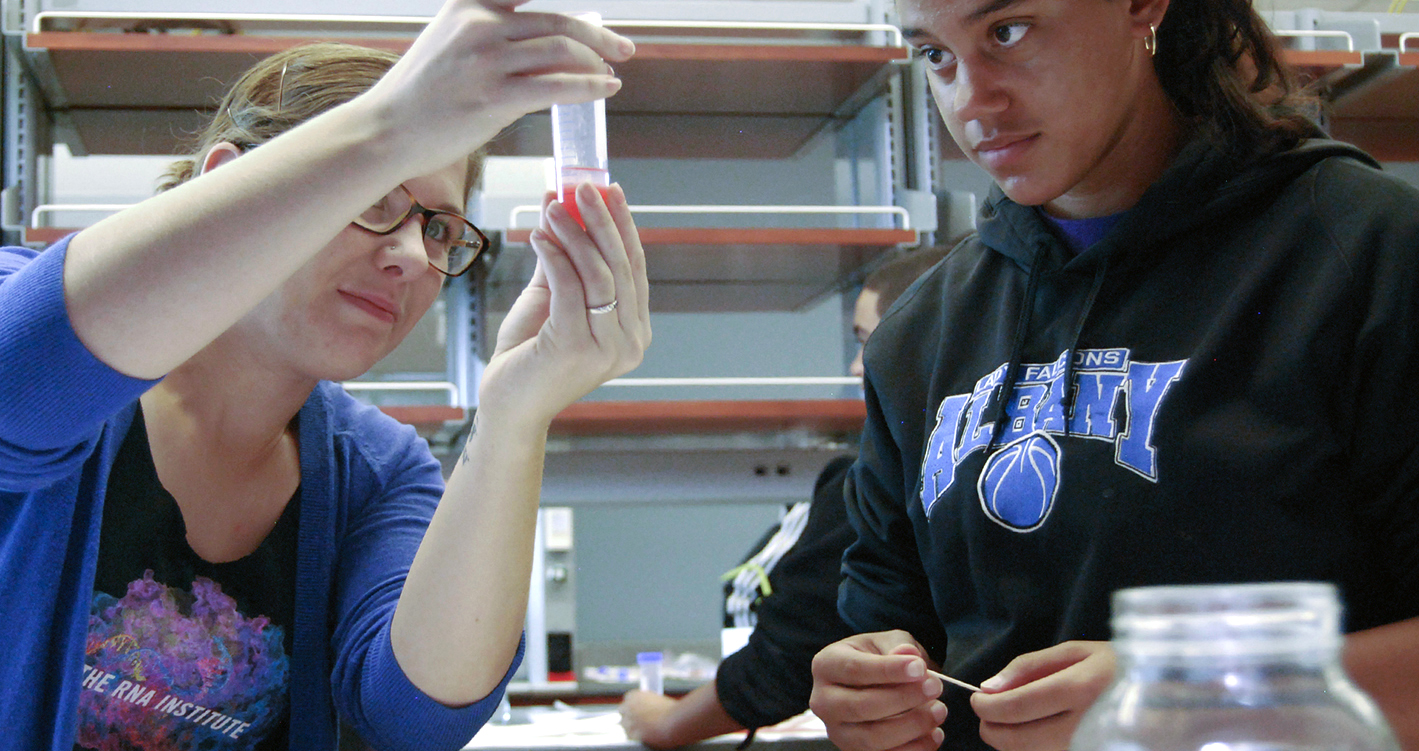 The RNA Institute hosted its inaugural RNA Day, inviting local students from the New York State’s Science Technology Entry Program (STEP) and Girls Inc. of the Greater Capital Region