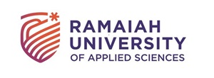 A blue on white logo that says Ramaiah University of Applied Sciences