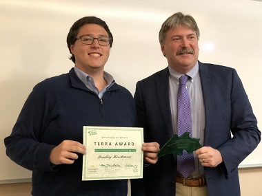 Hershenson won a Terra Award last year for his work in engagement and mentoring as an ambassador for sustainability on campus. (Photo by Margaret Hartley)