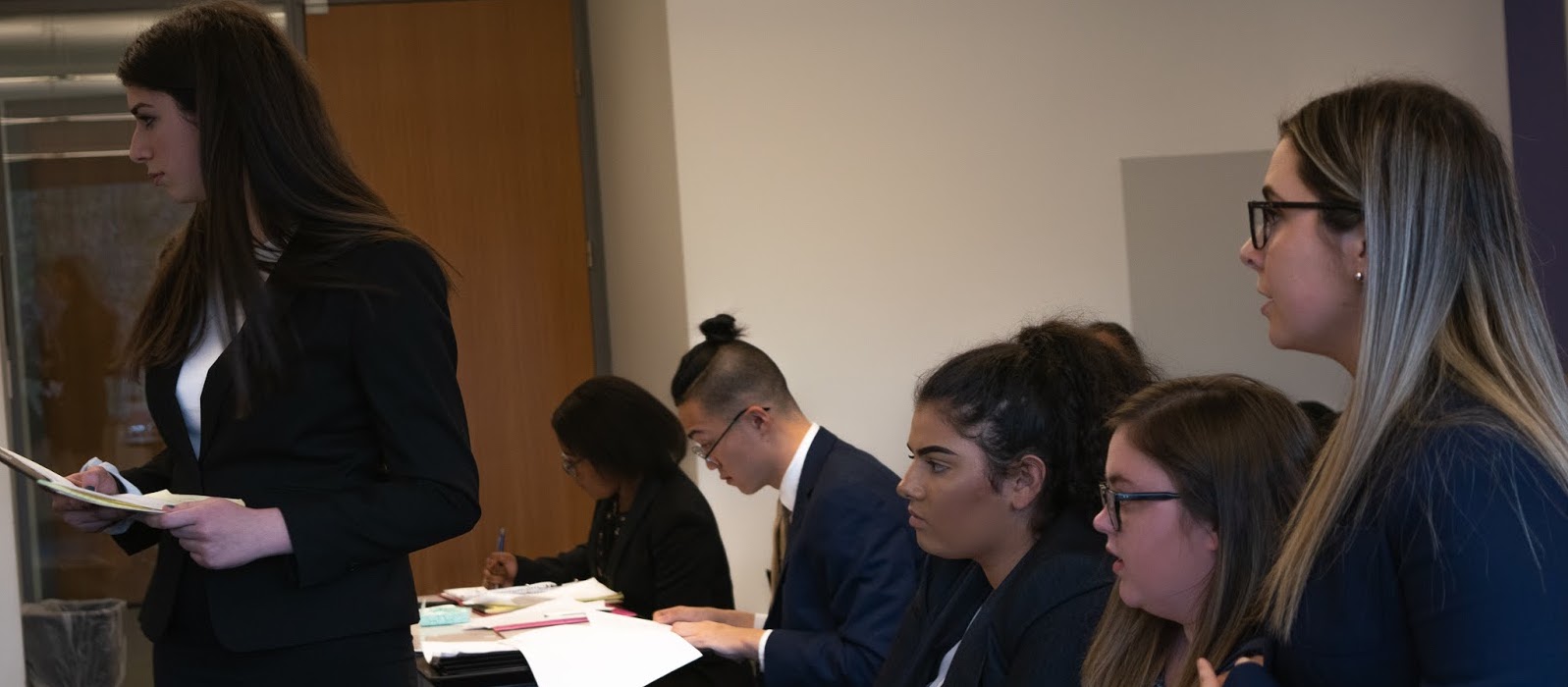 Students working together at Mock Trial