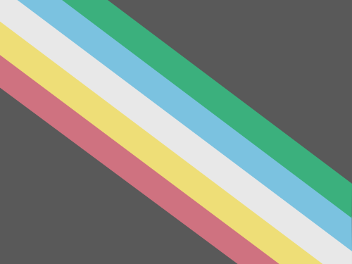 The Disability Pride Flag, which has a charcoal gray background with five muted diagonal stripes running across it.