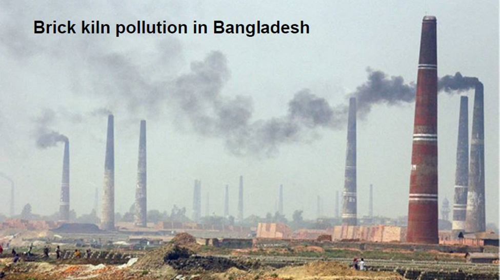 Brick Kiln Production smoke stacks in Bangladesh