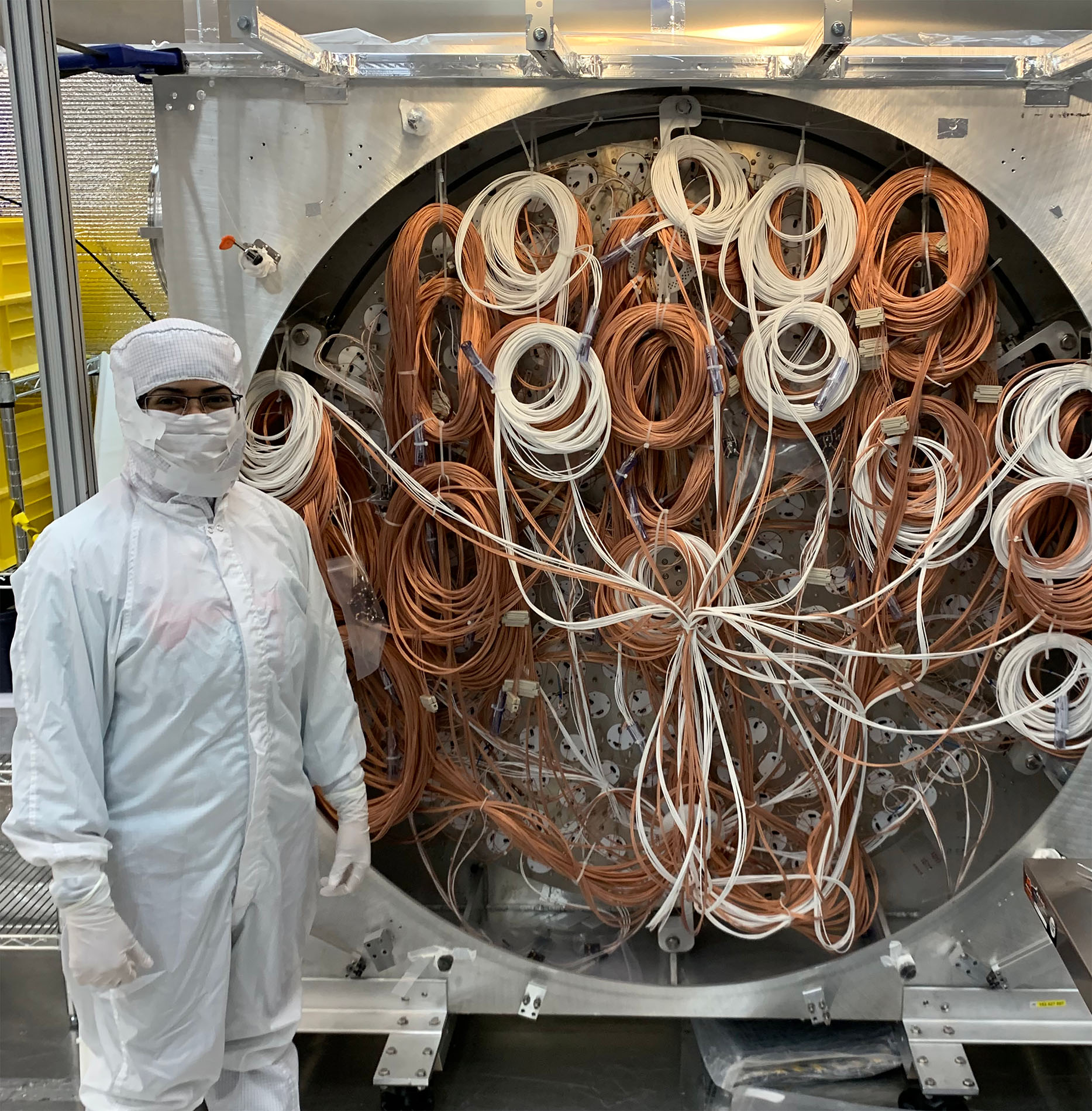 UAlbany researcher Nishat Parveen at the LUX-ZEPLIN Dark Matter Detector.