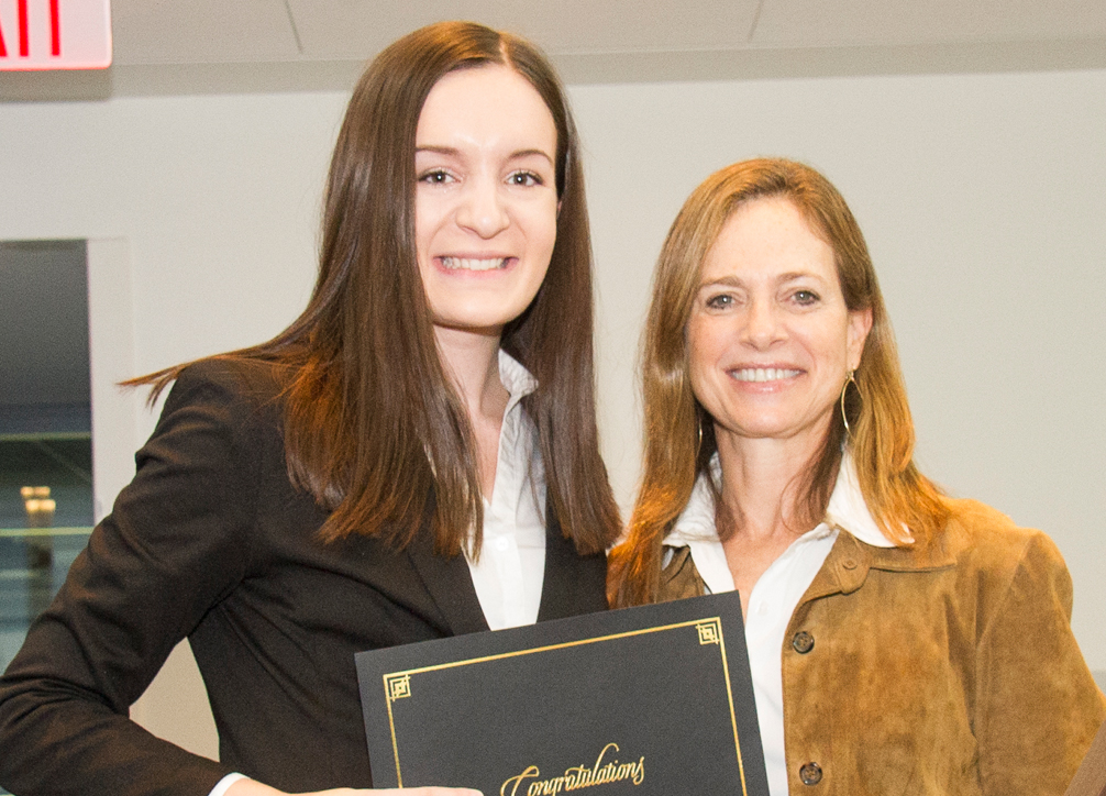 Solotar with scholarship recipient