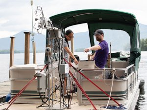 ASRC tech Jason Covert at Lake George on Wednesday, June 30, 2021. (photo by Patrick Dodson)