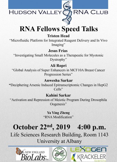 RNA Fellows Speed Talks Oct 22 2019