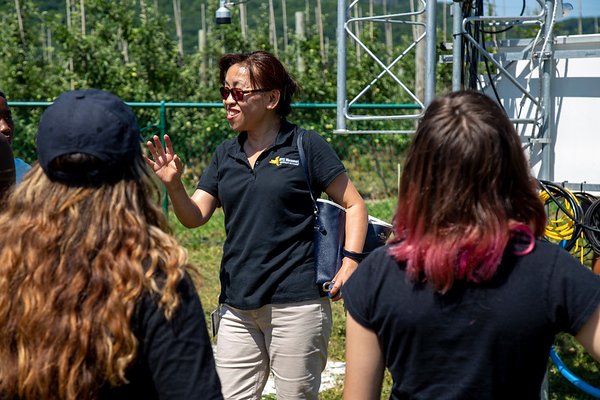 Girls Inc. Eureka! program camp at UAlbany 2019 - exploring weather with Provost Kim