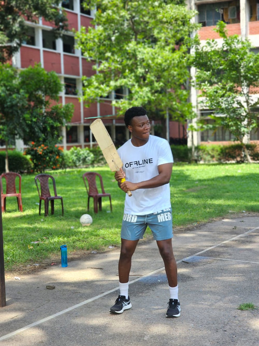 Marco Eugene plays cricket in Dhaka, Bengladesh.