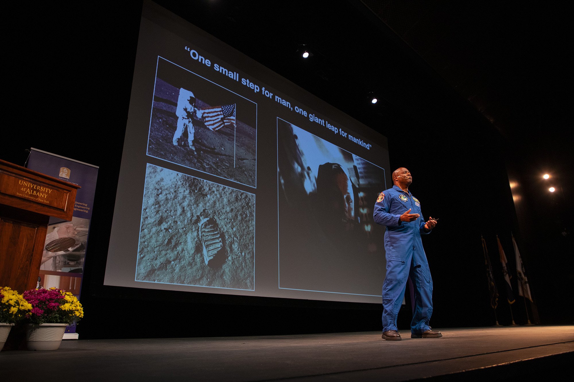 Former Astronaut Leland Melvin delivers the 10th Annual Bunshaft Lecture at UAlbany's Performing Arts Center.