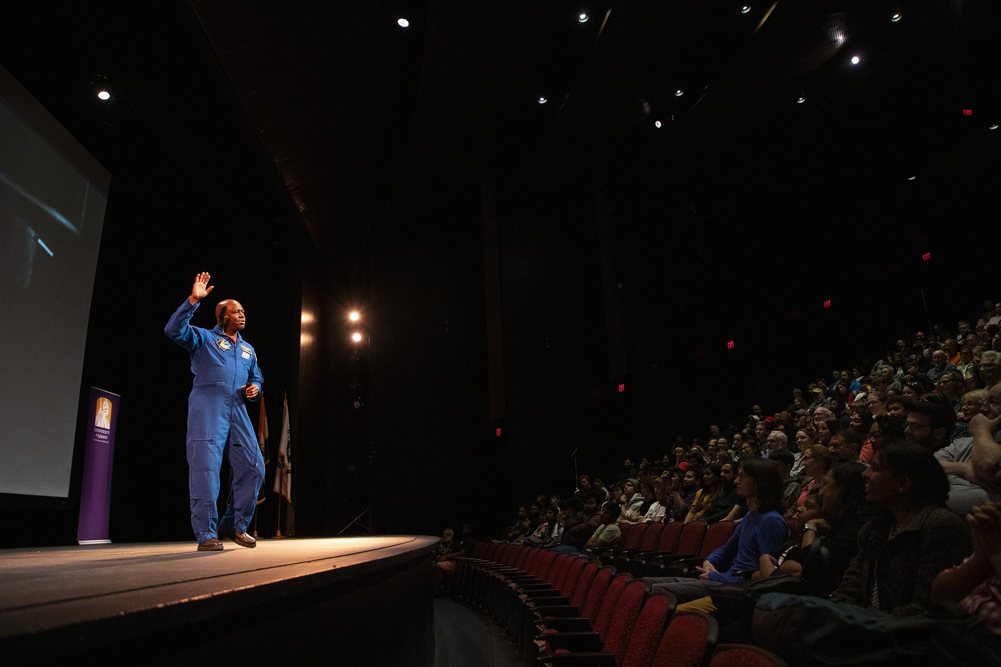 Former Astronaut Leland Melvin delivers the 10th Annual Bunshaft Lecture at UAlbany's Performing Arts Center.