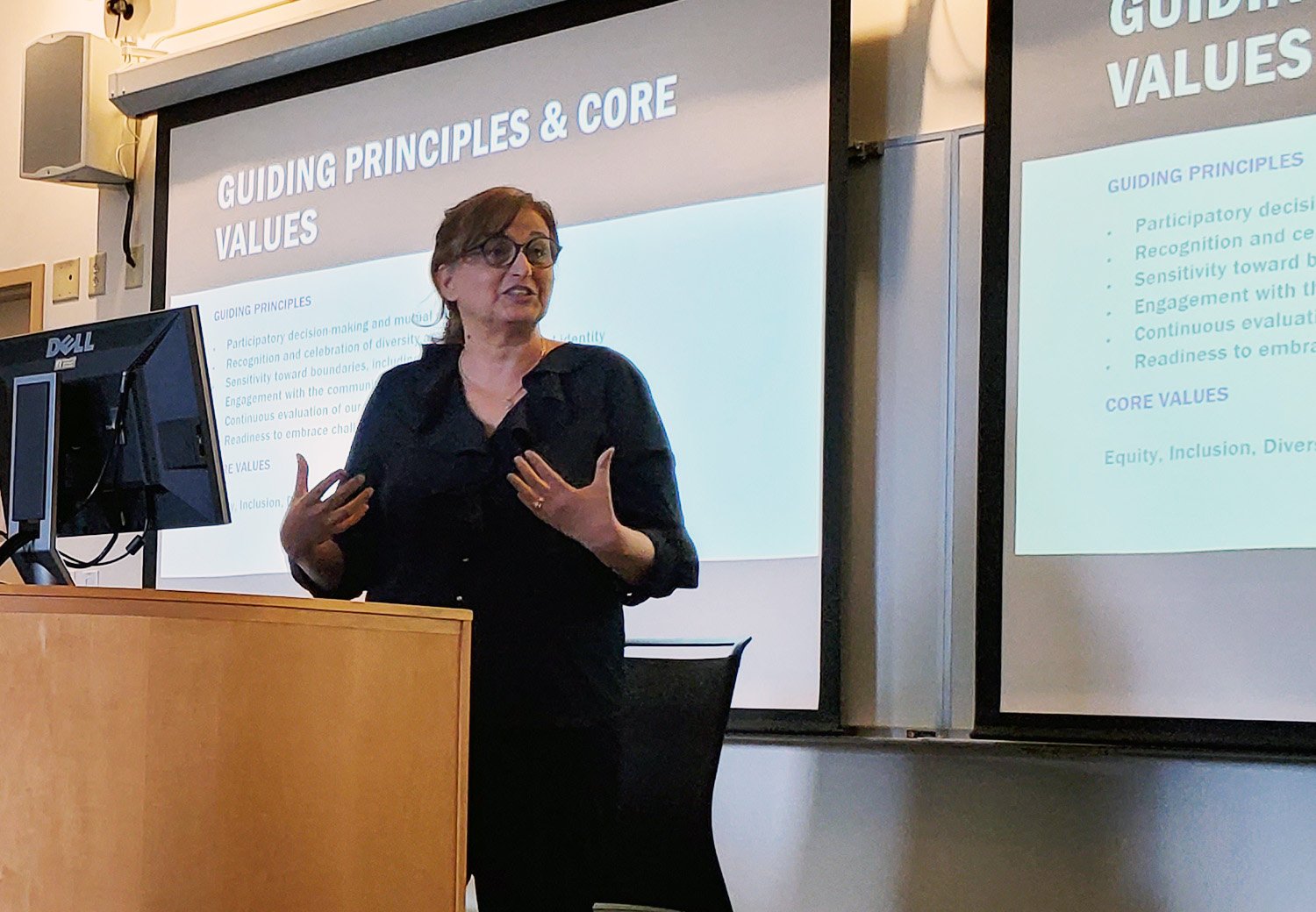 Center for Women in Government and Civil Society Executive Director Dina Revki discusses the Center's research during Research and Entrepreneurship Week.