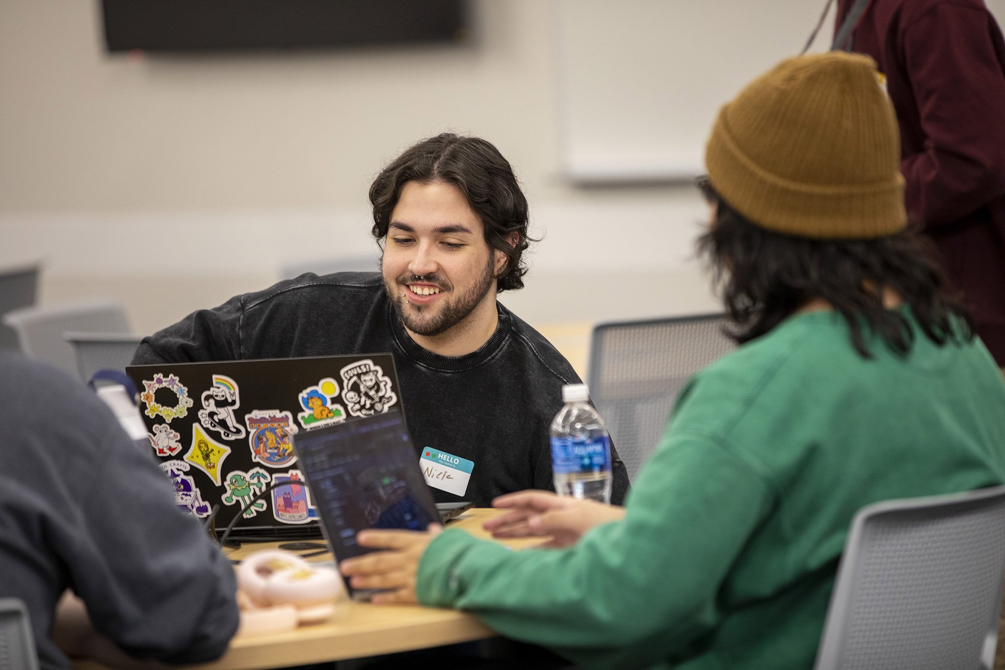 UAlbany students host the University's first-ever hackathon at the ETEC building on April 13, 2024.