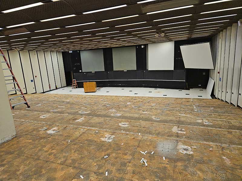 Lecture center during the demolition process. 