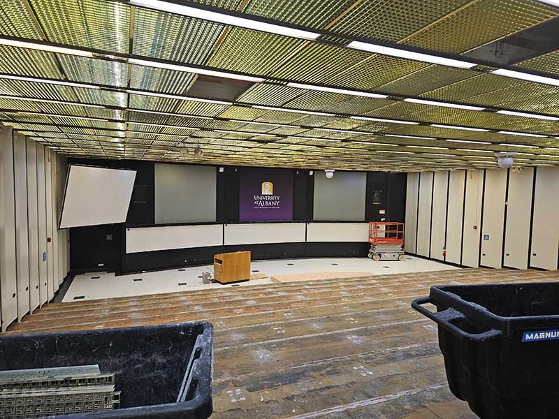 Lecture center during the demolition process. 