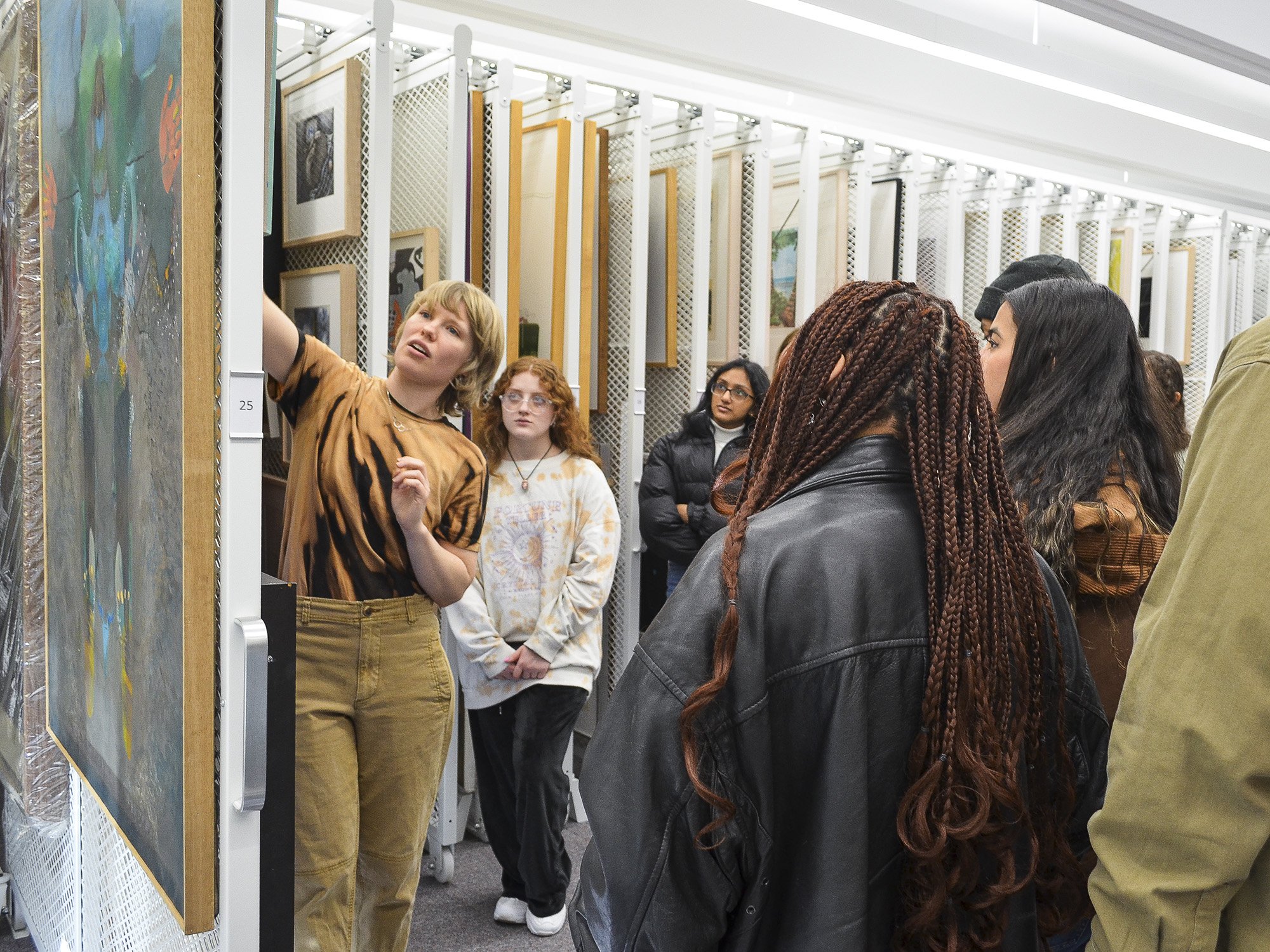 Teacher in the collections study space