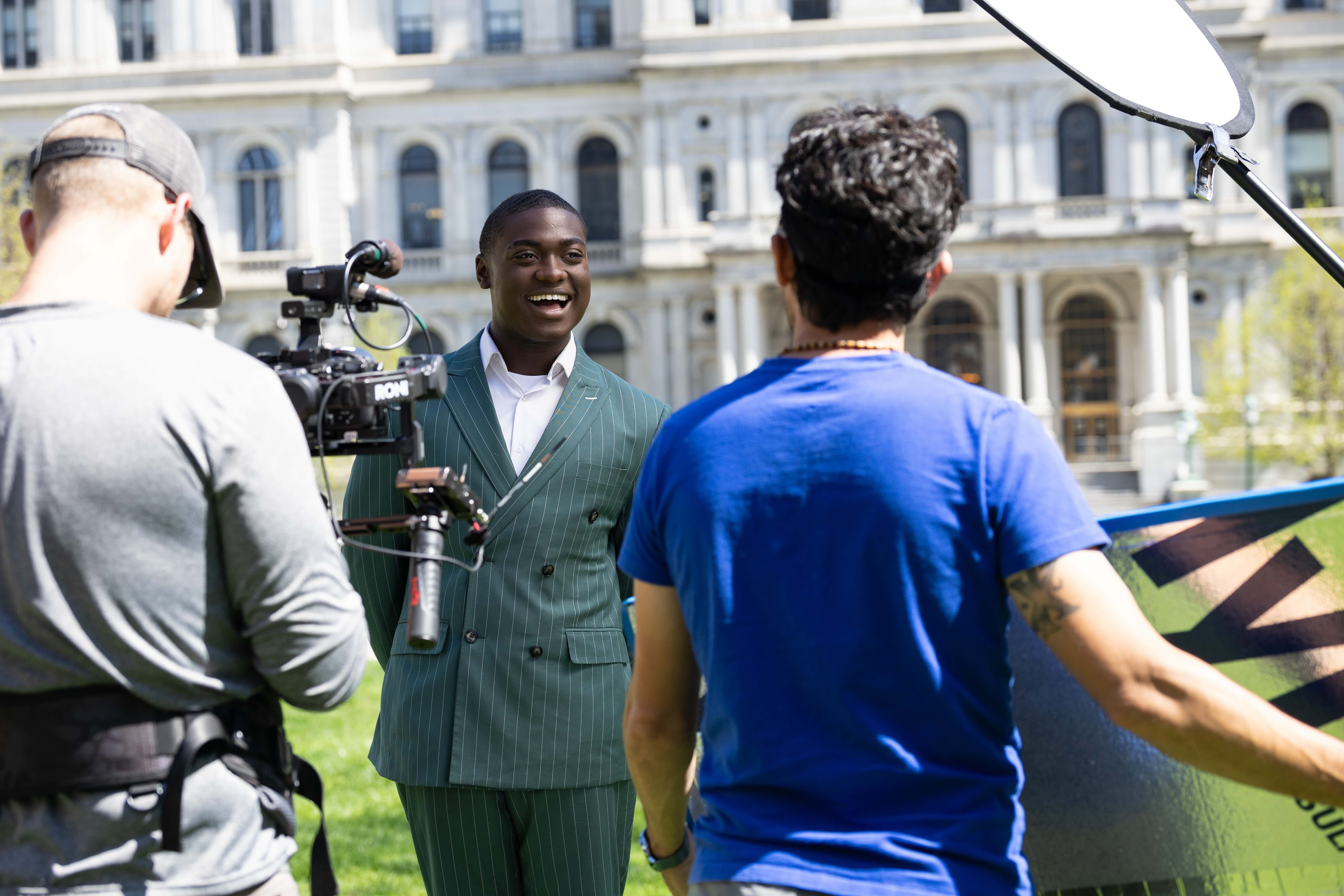 Jaden Gabb on the set of "The College Tour"