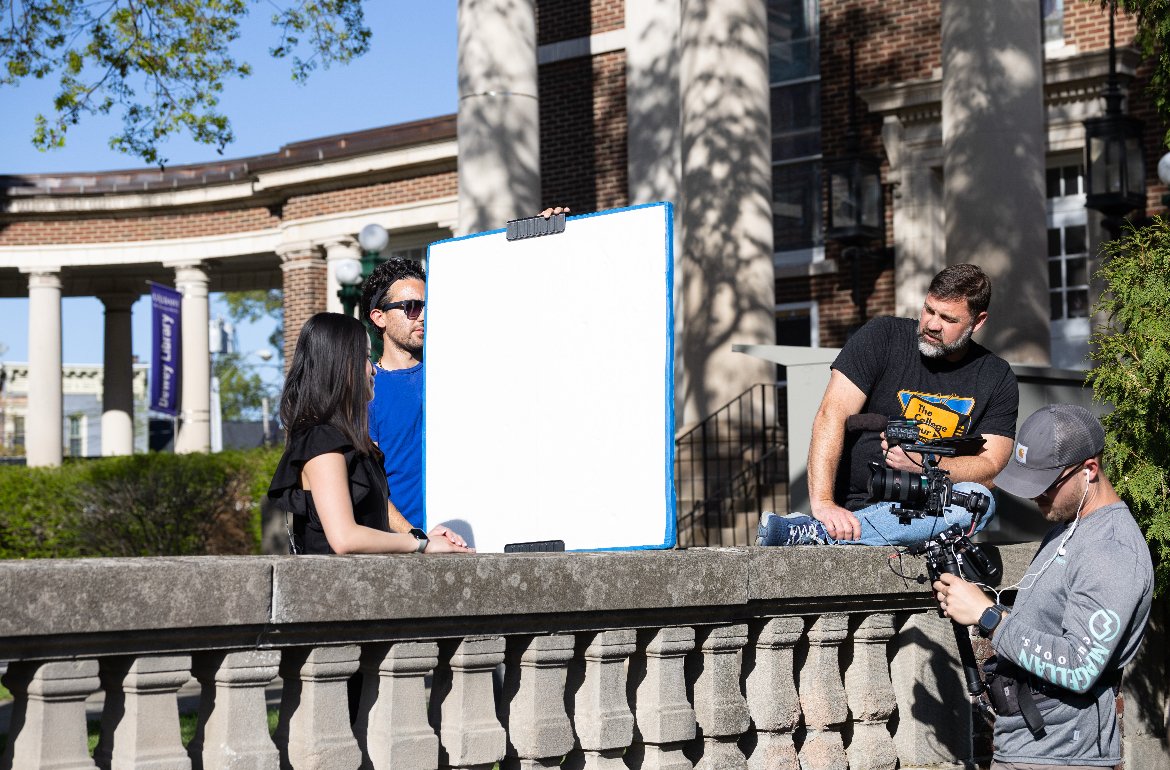 Jaelyn Staiano with the crew of "The College Tour"