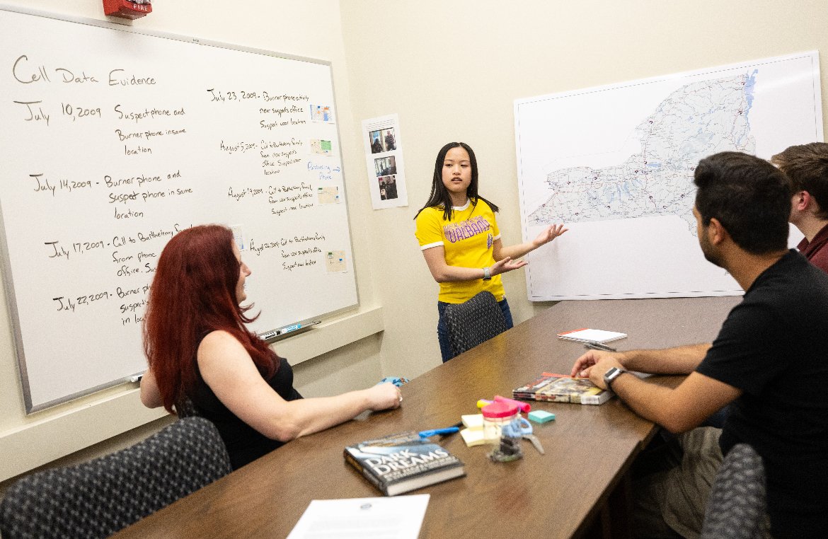 Jaelyn Staiano on the set of "The College Tour"