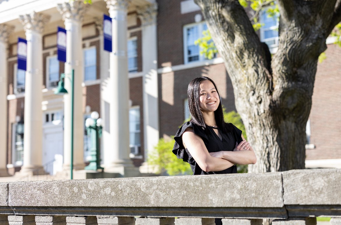 Jaelyn Staiano on the set of "The College Tour"