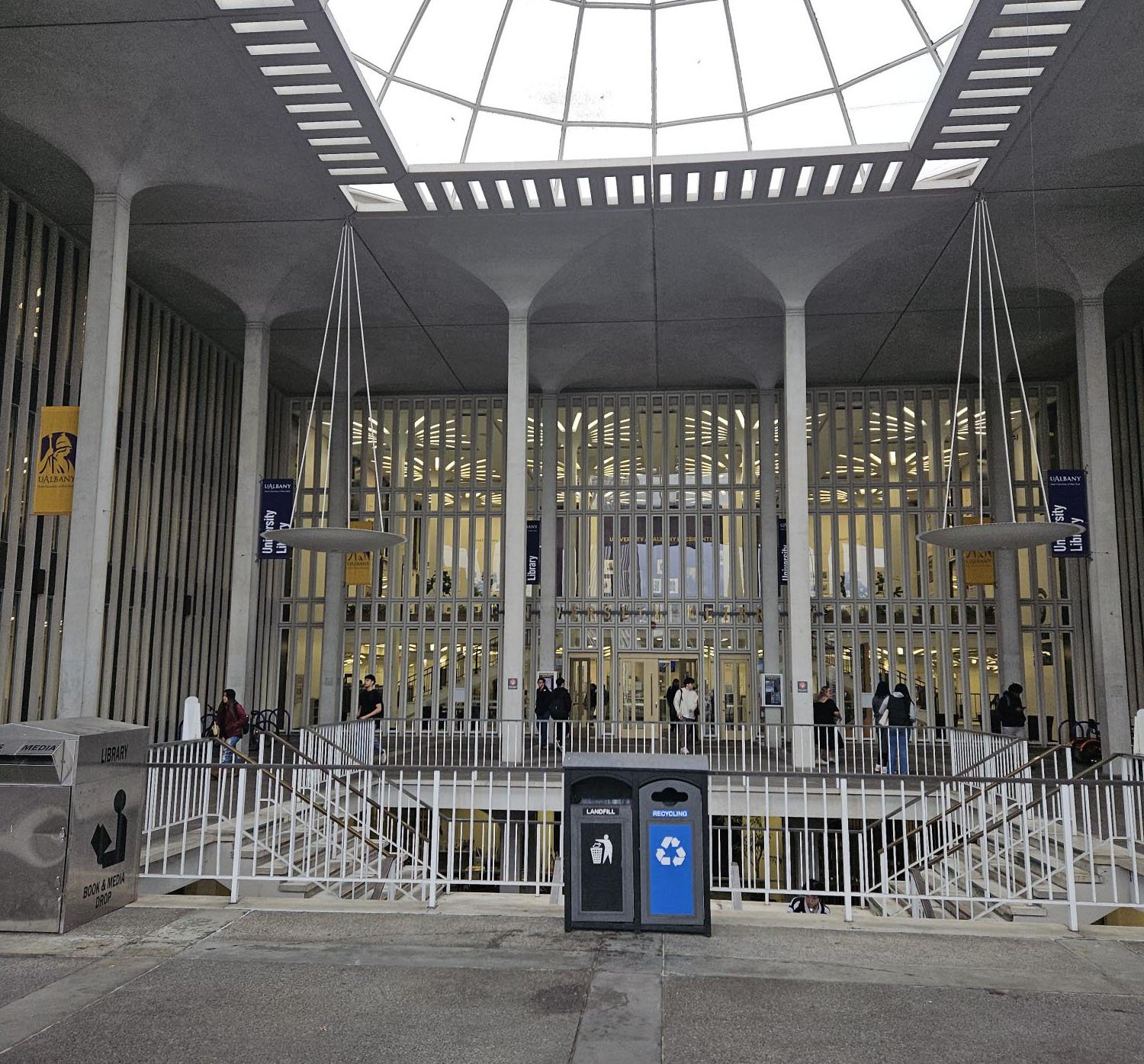 The main entrance to the University Library.