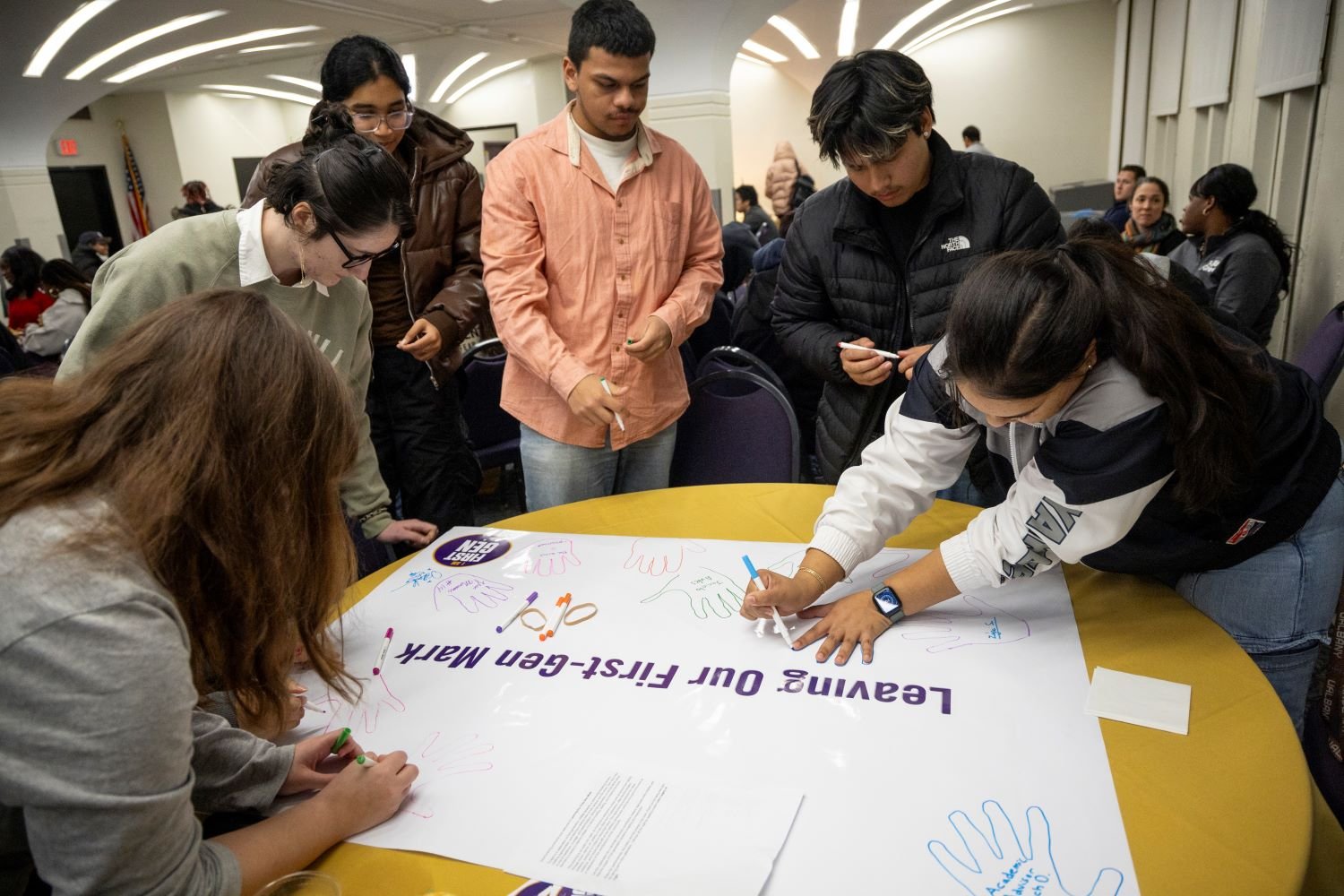 Students leaving their mark. 