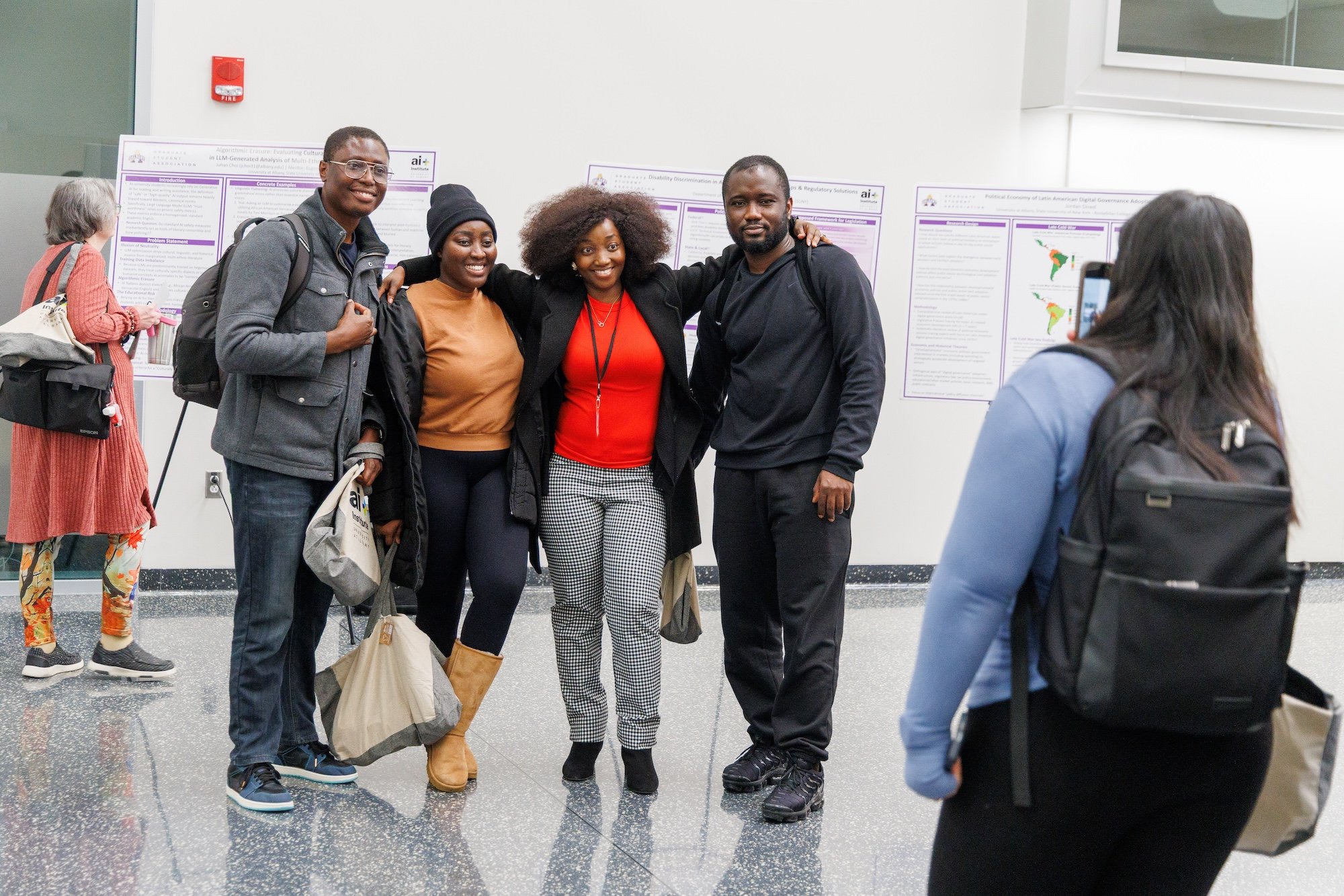 A group of people take a selfie