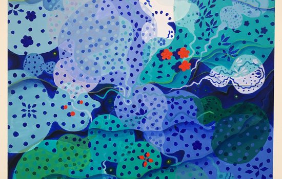 H.C.Tiffany Lo, MA’20, Window, Acrylic on wood, 36 x 36 x 4 inches, 2020 Minling Lin, MA’20, Seed of Gourds, Acrylic on canvas, 24 x 24 inches, 2019