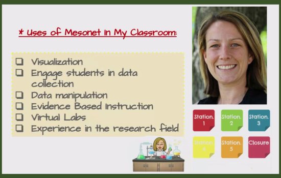 Presentation slide of Perno's use of the NYS Mesonet in her classroom.