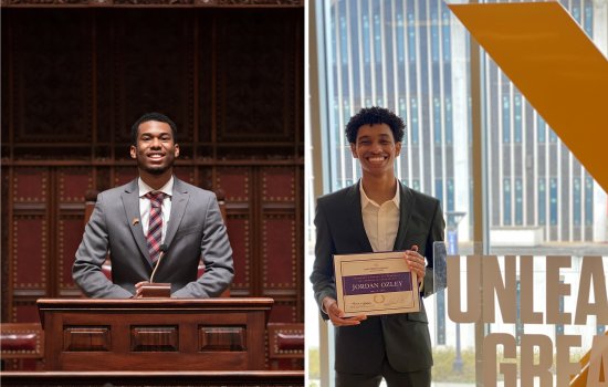 Juneteenth scholarship winners Nicholas Chin, left, and Jordan Ozley