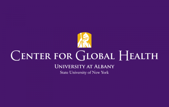 The "Center for Global Health" is written in white text on a purple background.