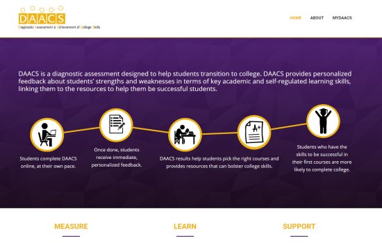 The entry page to the DAACS website