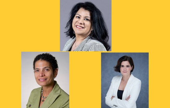 New HLI fellows, left to right, Elizabeth Vásquez, Carmen Serrano and Giza Lopes.