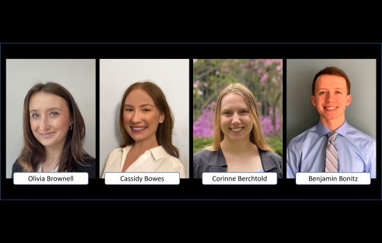 Gordon Karp Award recipients, L to R: Olivia Brownell, Cassidy Bowes, Corinne Berchtold, Benjamin Bonitz.