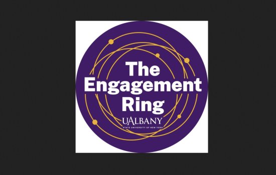 logo for The Engagement Ring podcast at UAlbany.